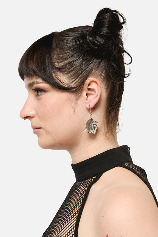Dangerfield - Raccoon Earrings - grey