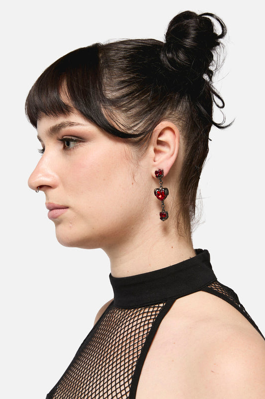 Dangerfield - Bleeding Heart Earrings - red