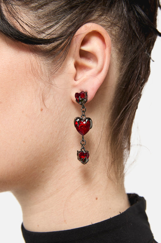 Dangerfield - Bleeding Heart Earrings - red