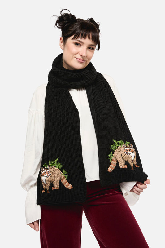 Dangerfield - Haus of Raccoon Knit Scarf - black