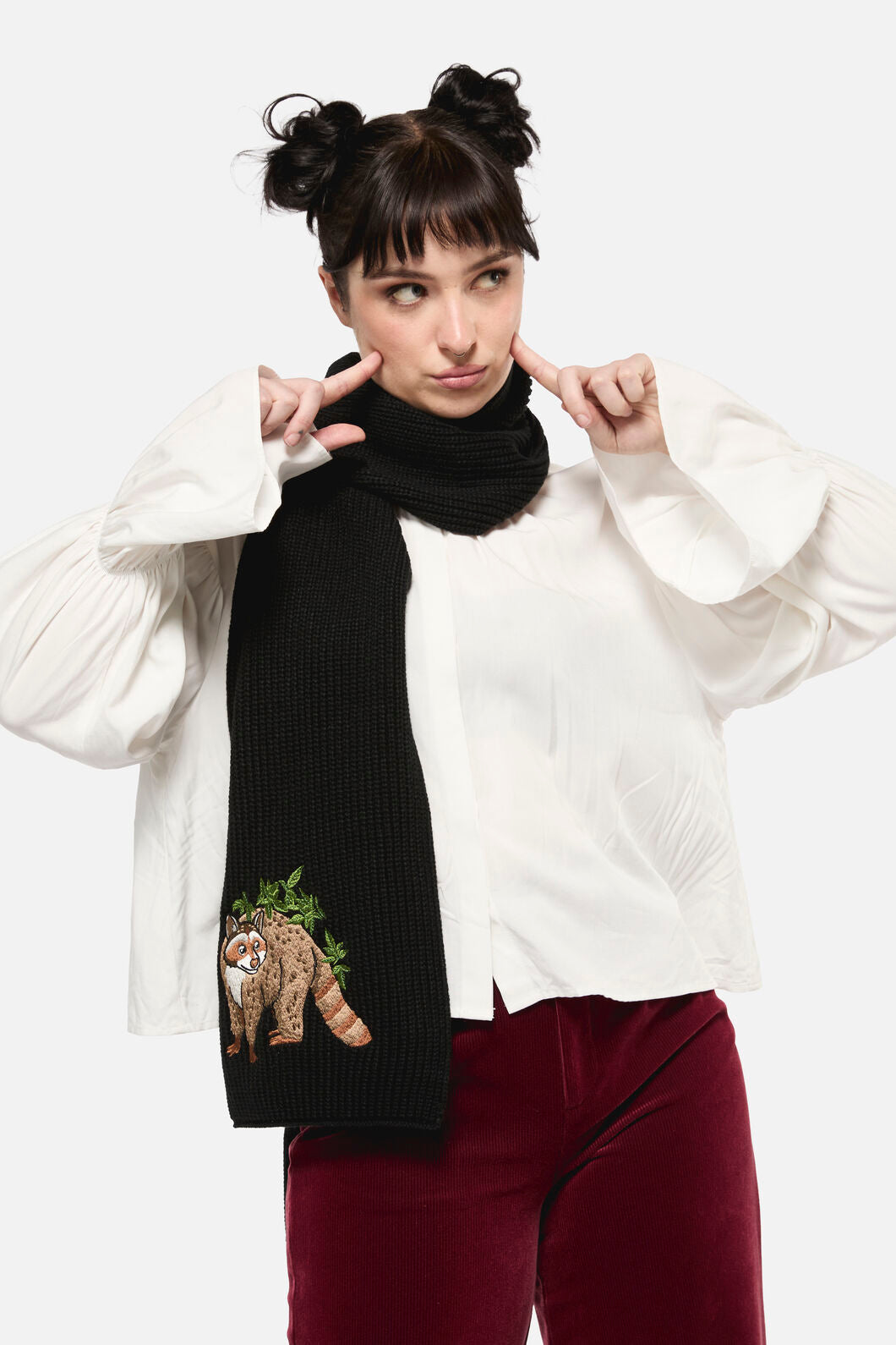 Dangerfield - Haus of Raccoon Knit Scarf - black
