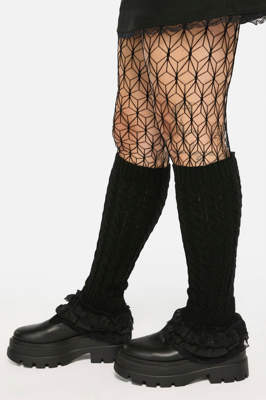 Dangerfield - Lace Bottom Leg Warmers - black