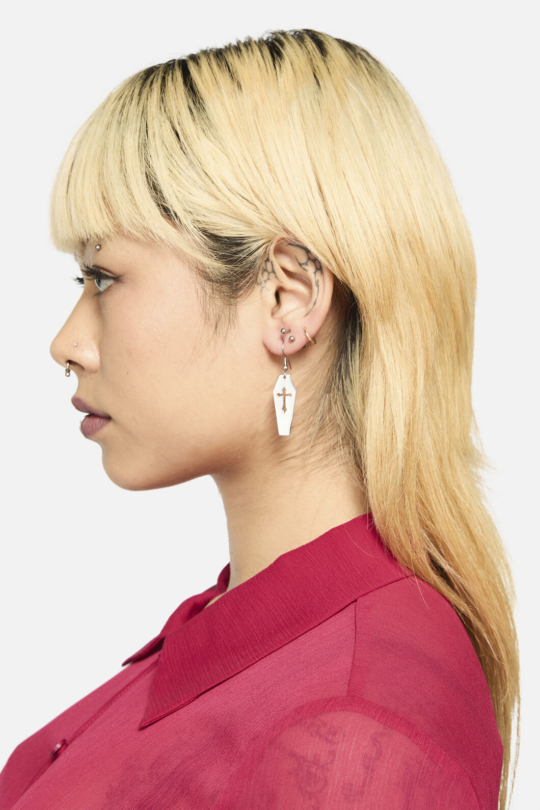 Dangerfield - Coffin Cross Earrings - silver