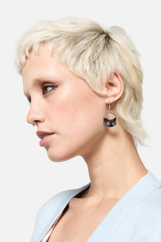 Dangerfield - Pepping Cat Earring - silver