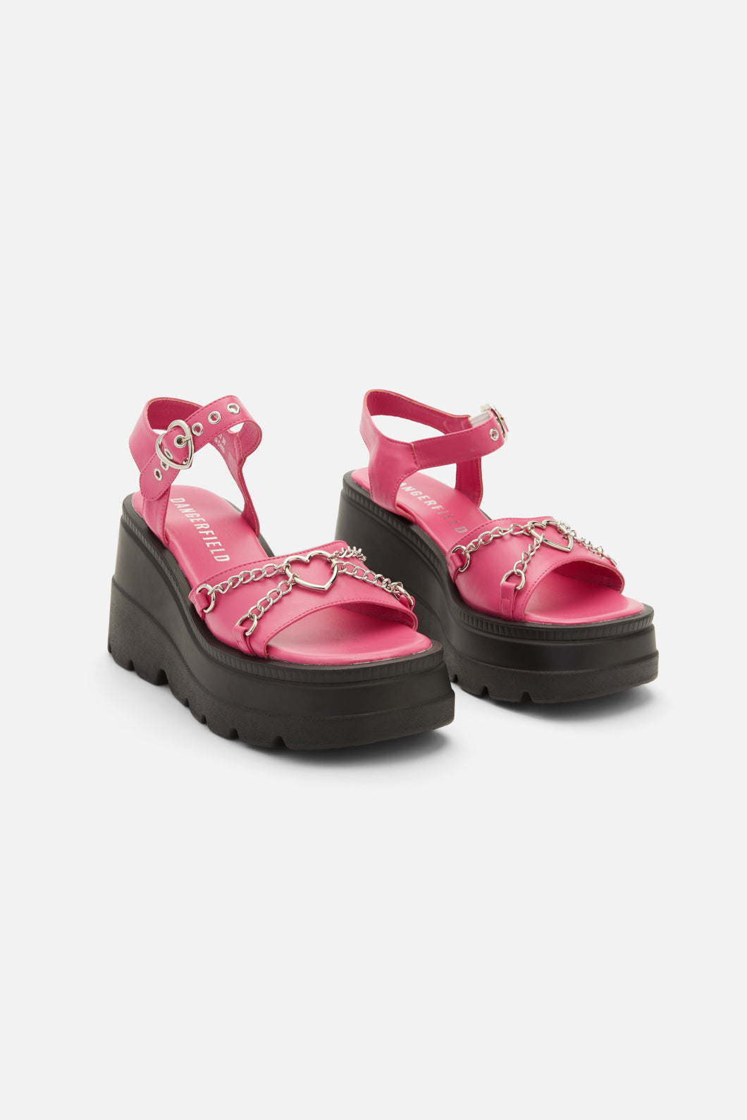 Dangerfield - Pink Heart Trim Sandal - pink