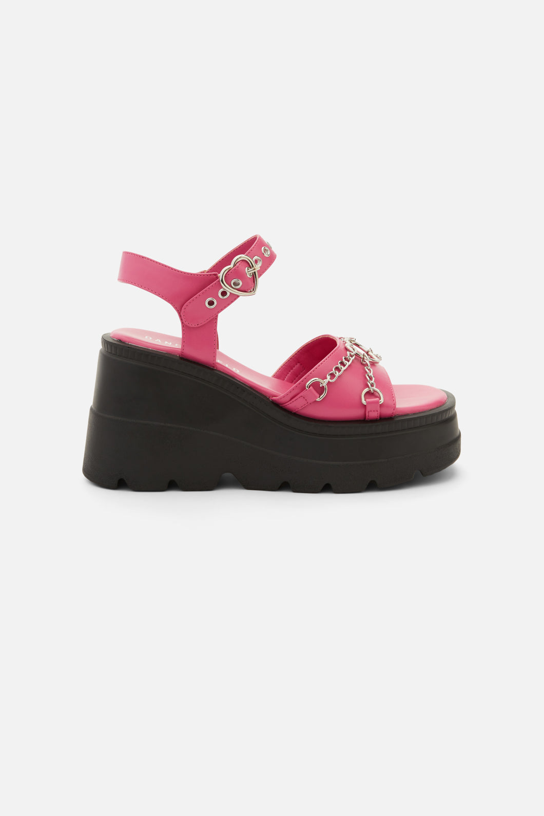 Dangerfield - Pink Heart Trim Sandal - pink