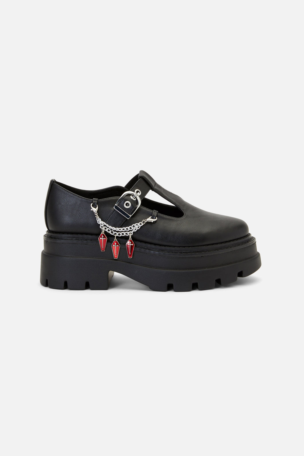 Dangerfield - Coffin Chain T Bar Shoe - black