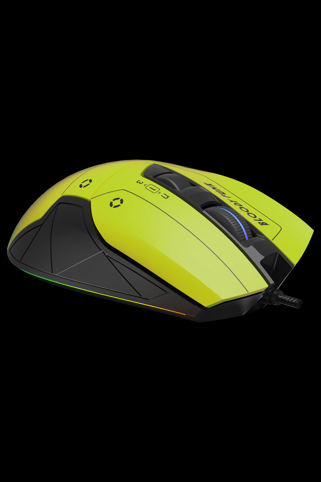 BLOODY - W70 Max-AC RGB 10,000 CPI Mouse - punk-yellow