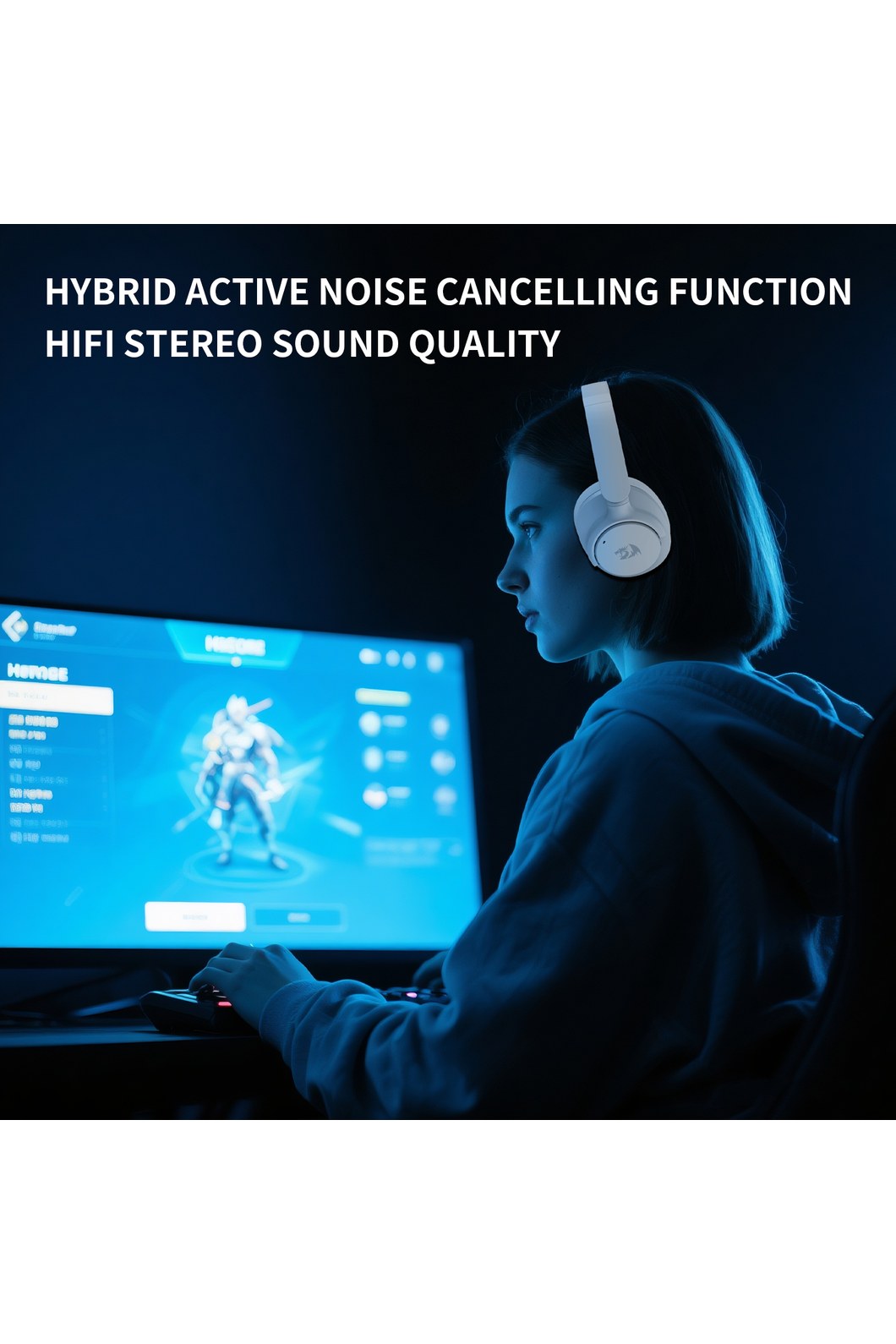 REDRAGON - H610W VCore 600X ANC Headphone - white