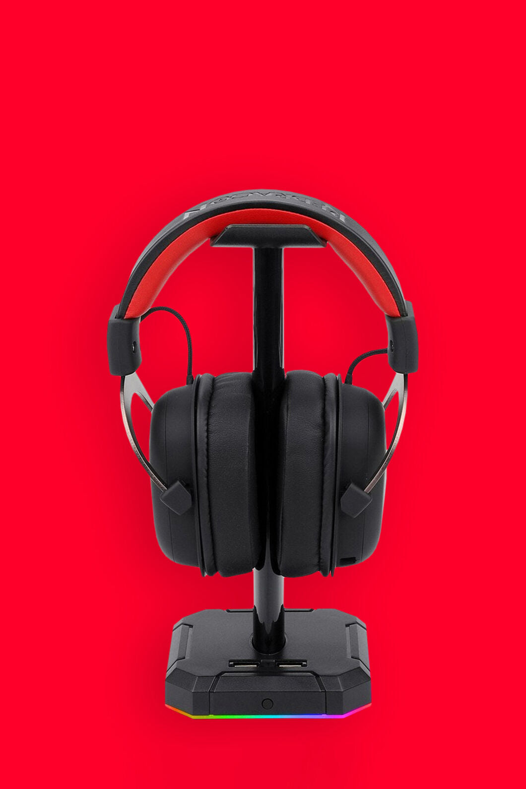 REDRAGON - Redragon HA300 Black Desktop RGB USB Hub Headphone Stand - black