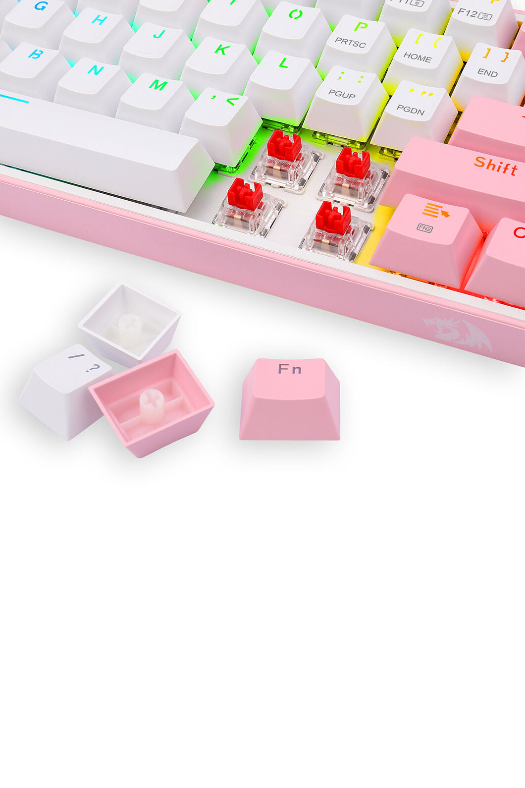 REDRAGON - K616-RGB Fizz Pro 65% KB - white-pink