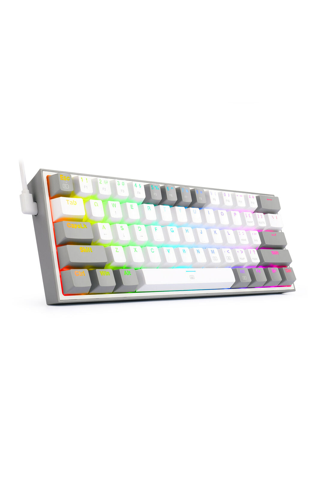 REDRAGON - K617-RGB Fizz 61Key Wired KB - white-grey