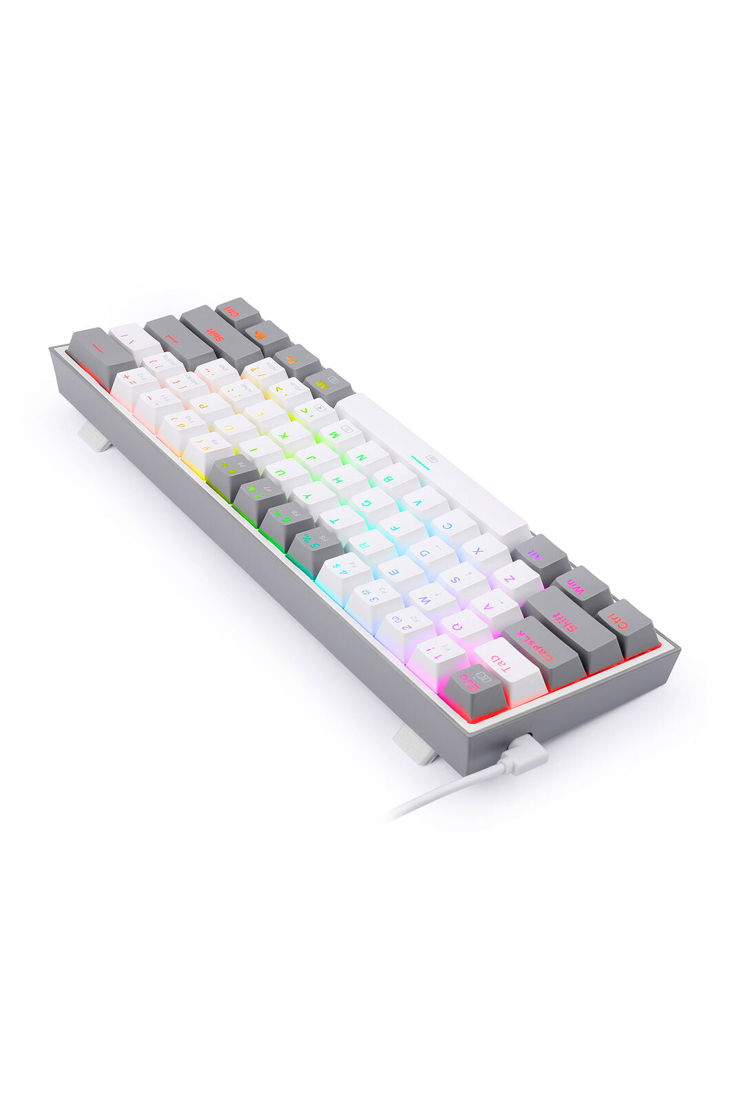 REDRAGON - K617-RGB Fizz 61Key Wired KB - white-grey