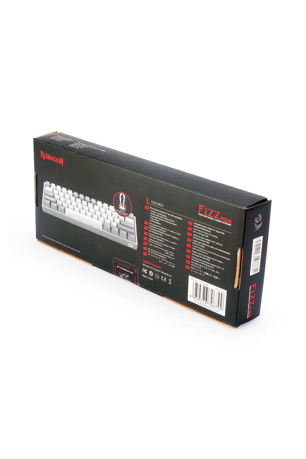 REDRAGON - K617-RGB Fizz 61Key Wired KB - white-grey