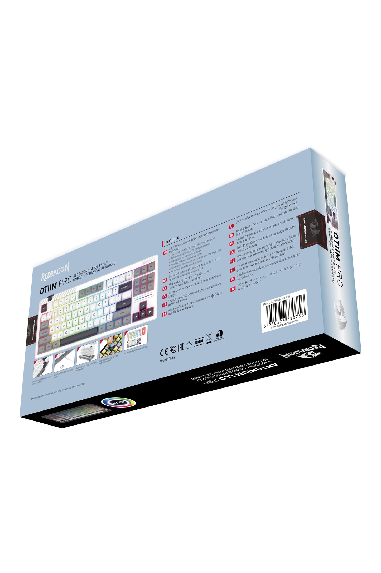 REDRAGON - K729WGB-RGB-PRO OTIM ProTKL KB - white
