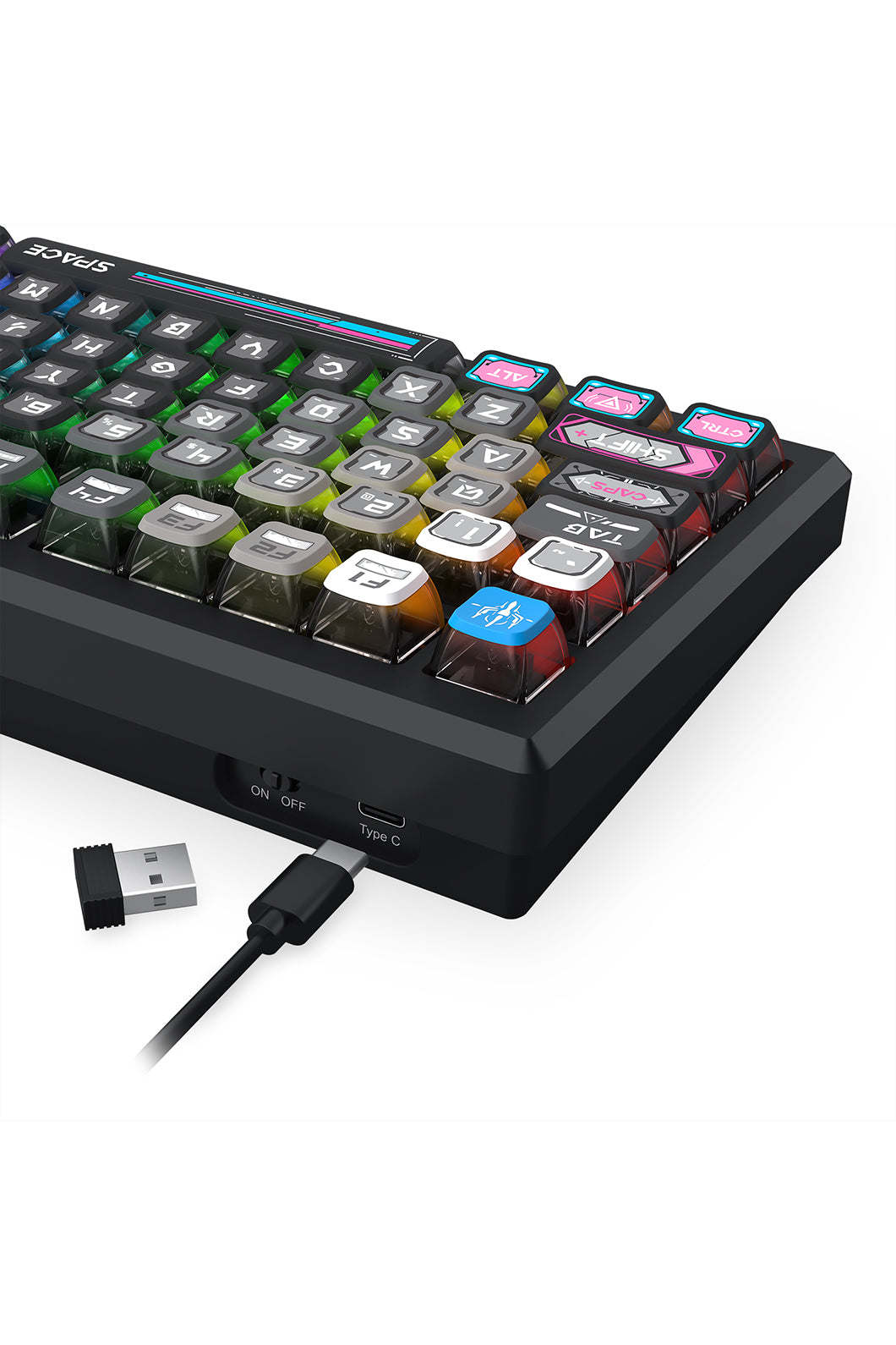 REDRAGON - Redragon K732MC RGB Pro Uranus Pro Black TKL Aluminium Gasket Wireless Mechanical Keyboard - black