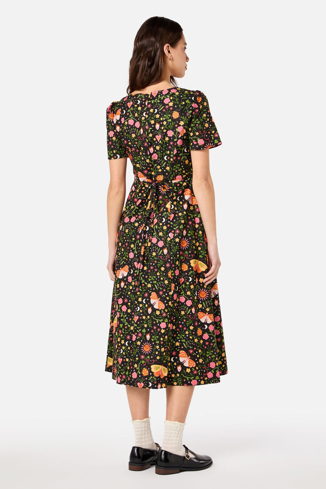 Princess Highway - Folk Art Midi Dress - pink