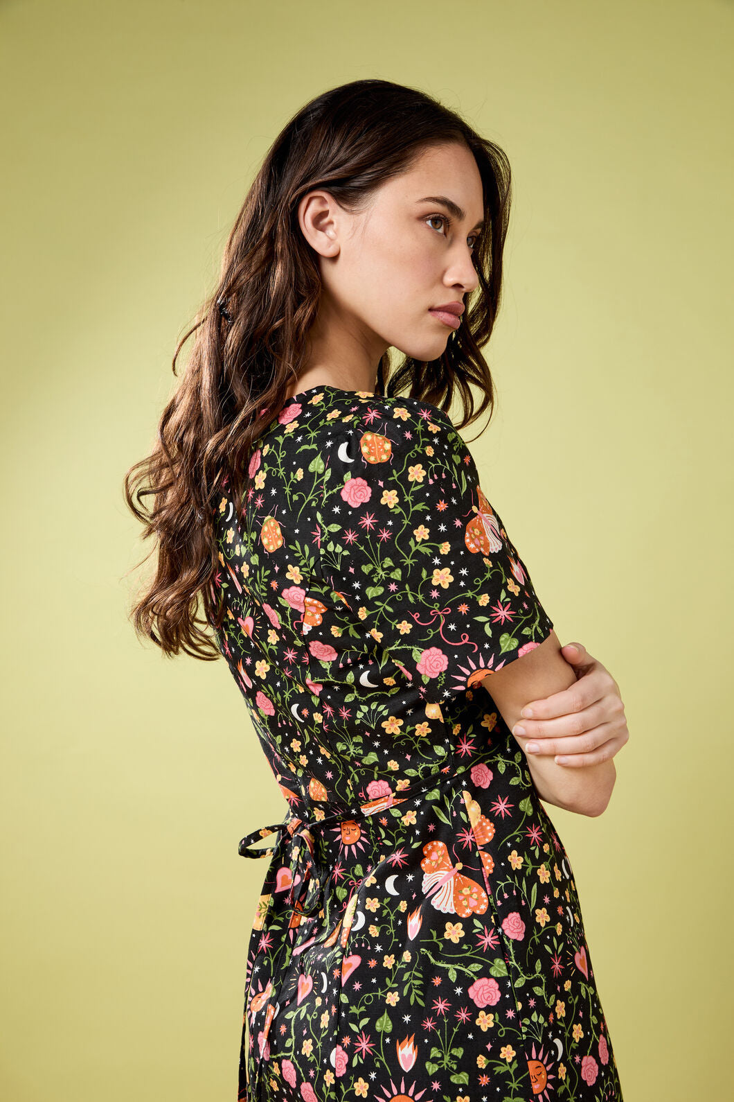 Princess Highway - Folk Art Midi Dress - pink