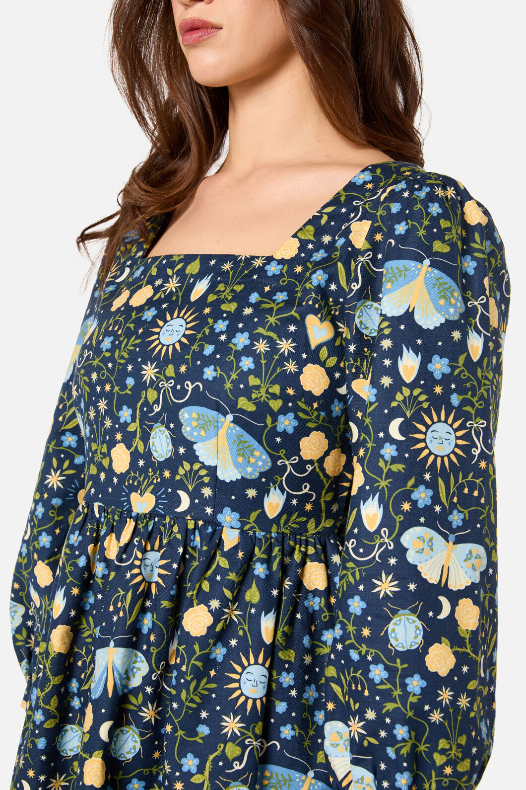 Princess Highway - Folk Art Mini Dress - blue