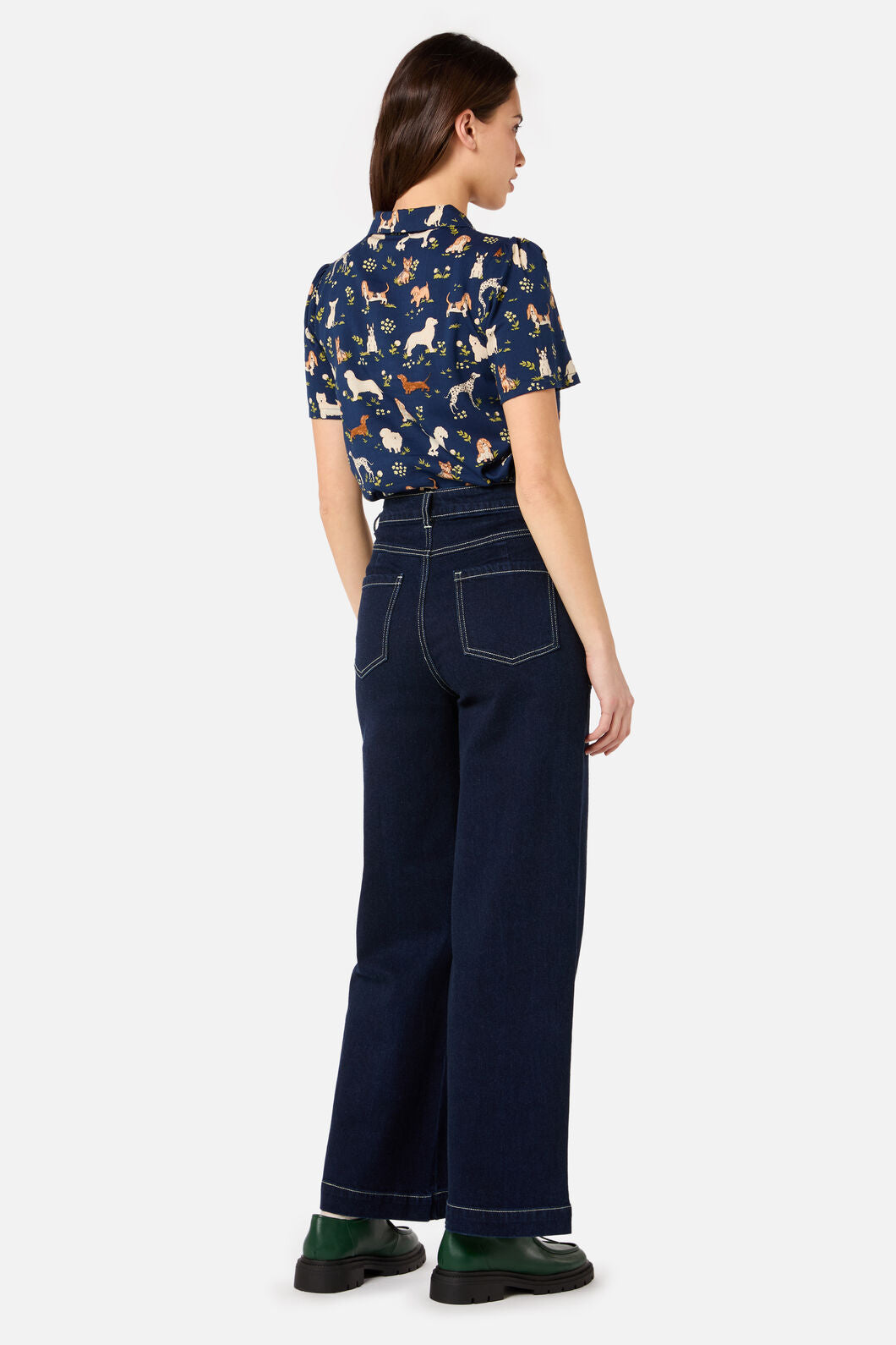 Princess Highway - Cute Dogs Blouse - navy