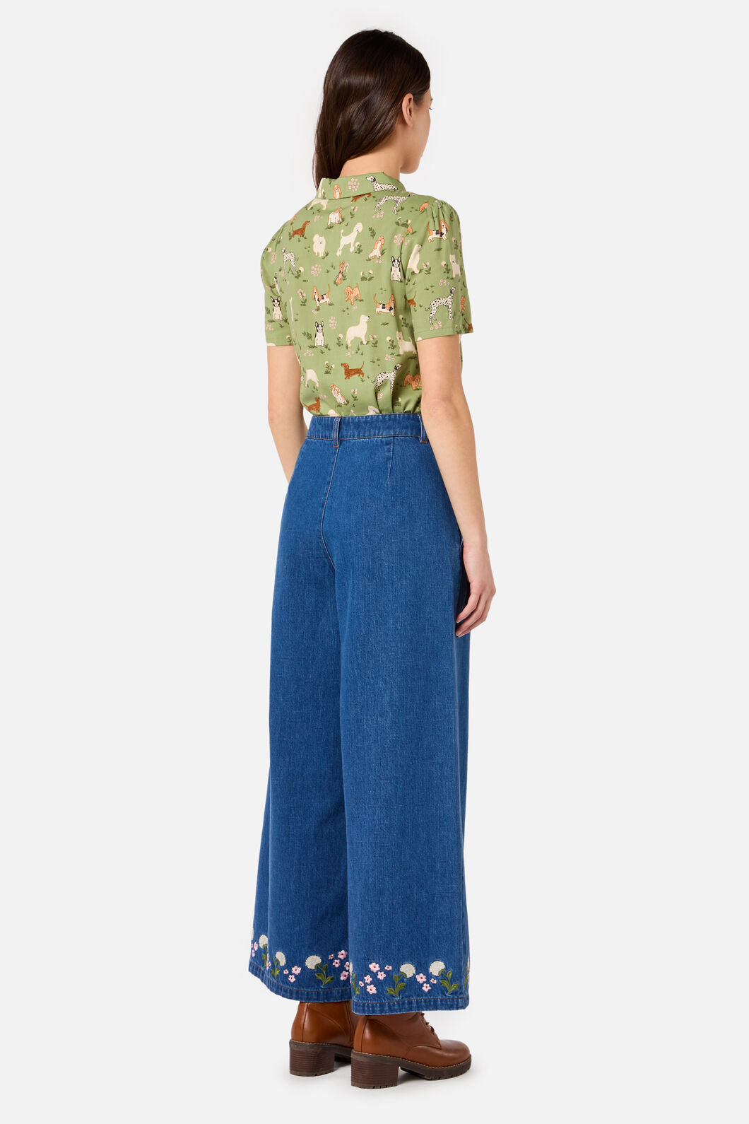 Princess Highway - Cute Dogs Blouse - green