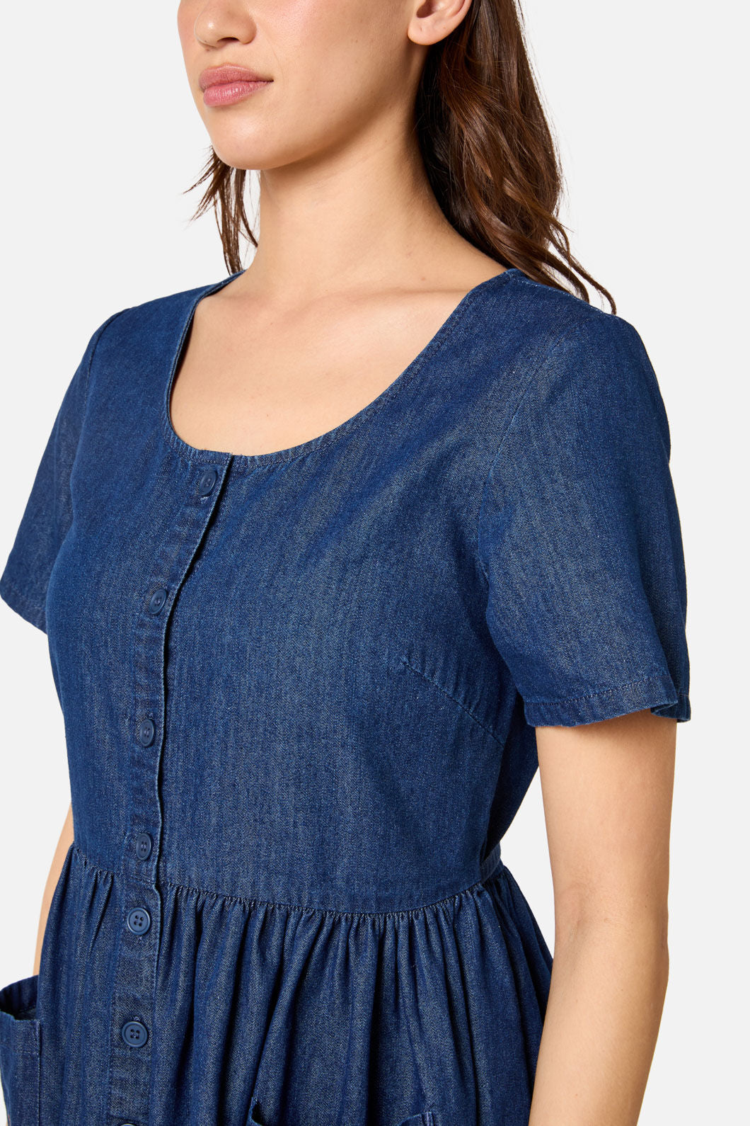 Princess Highway - Cute Dogs Embroidered Dress - mid-denim