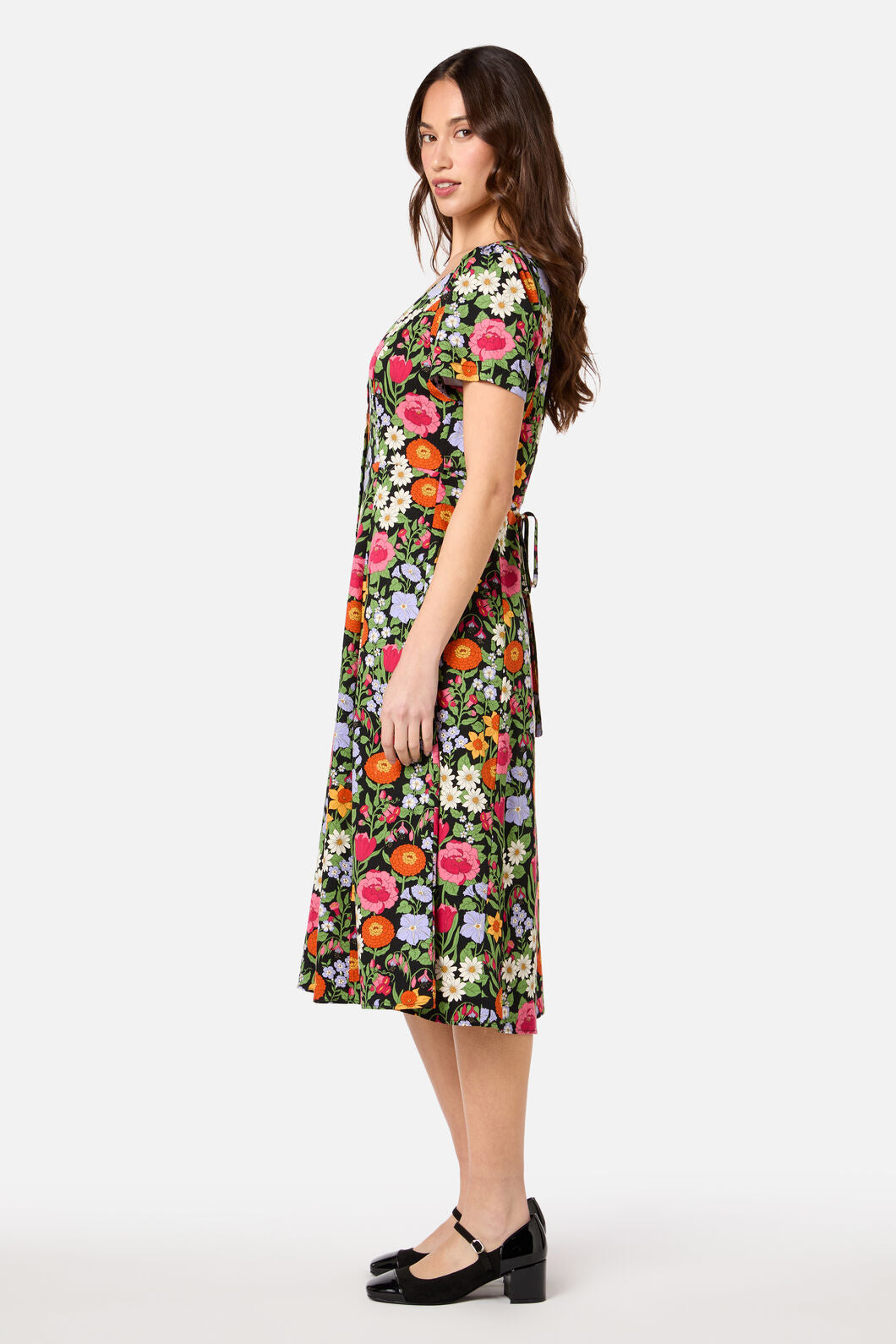 Princess Highway - Floral Field Midi Dress - black