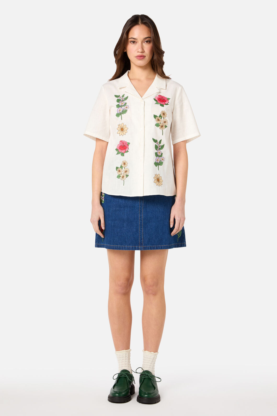 Princess Highway - Fleur Embroidered Shirt - cream