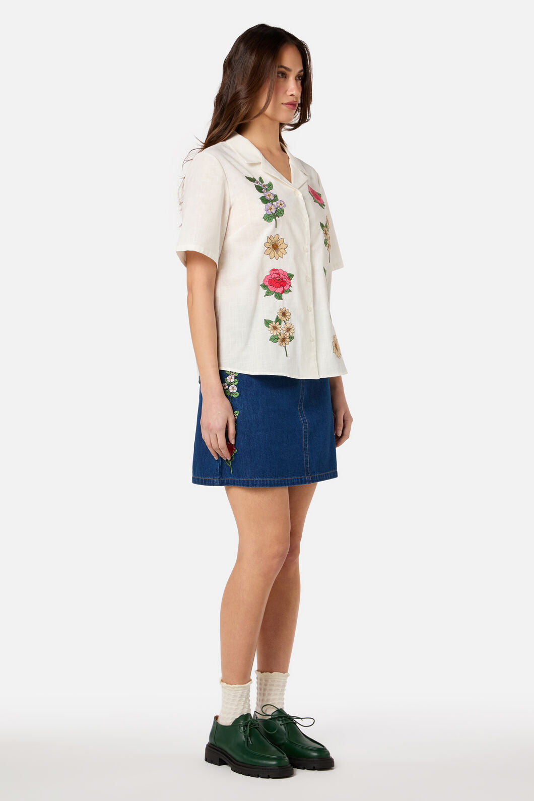 Princess Highway - Fleur Embroidered Shirt - cream