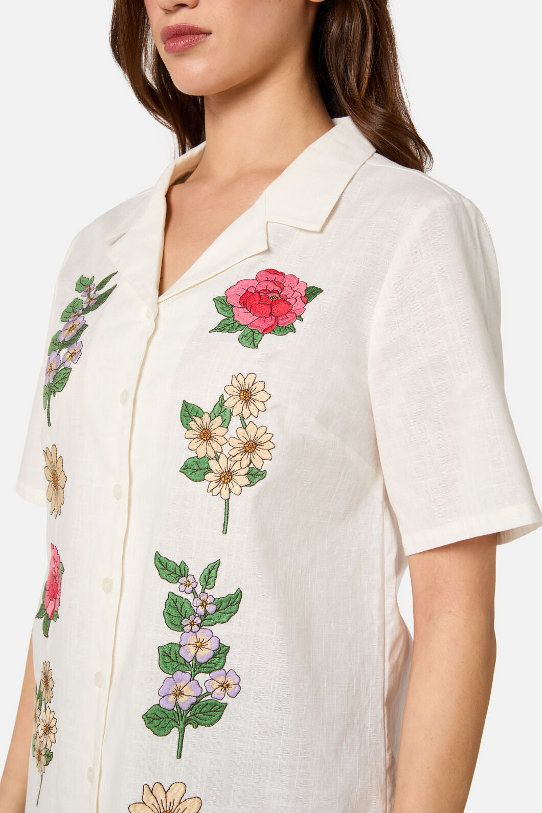 Princess Highway - Fleur Embroidered Shirt - cream