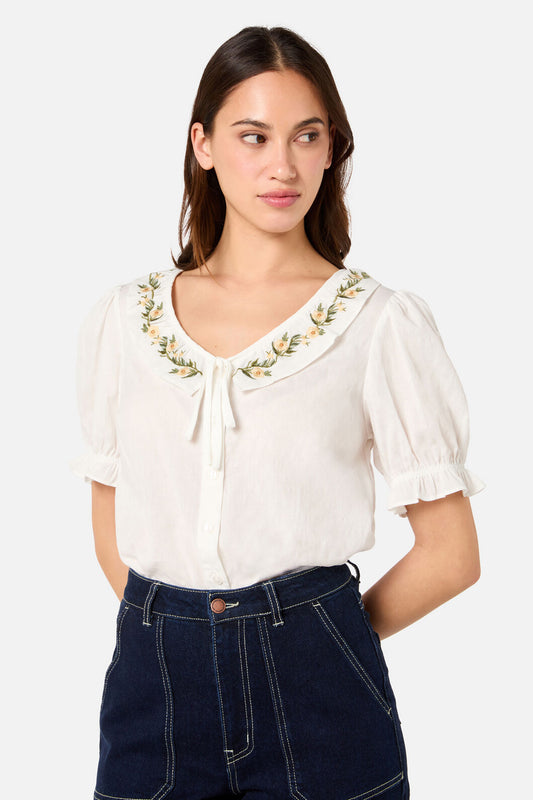 Princess Highway - Esme Embroidered Blouse - cream