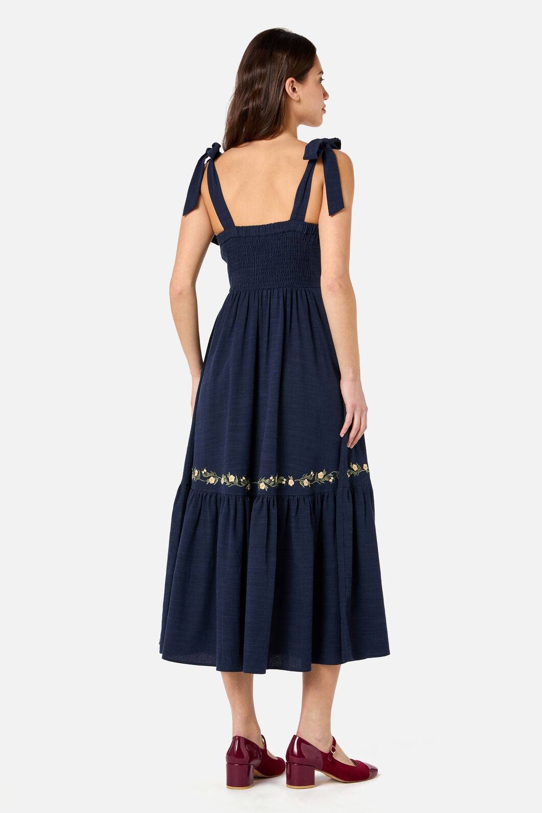 Princess Highway - Esme Embroidered Midi Dress - navy