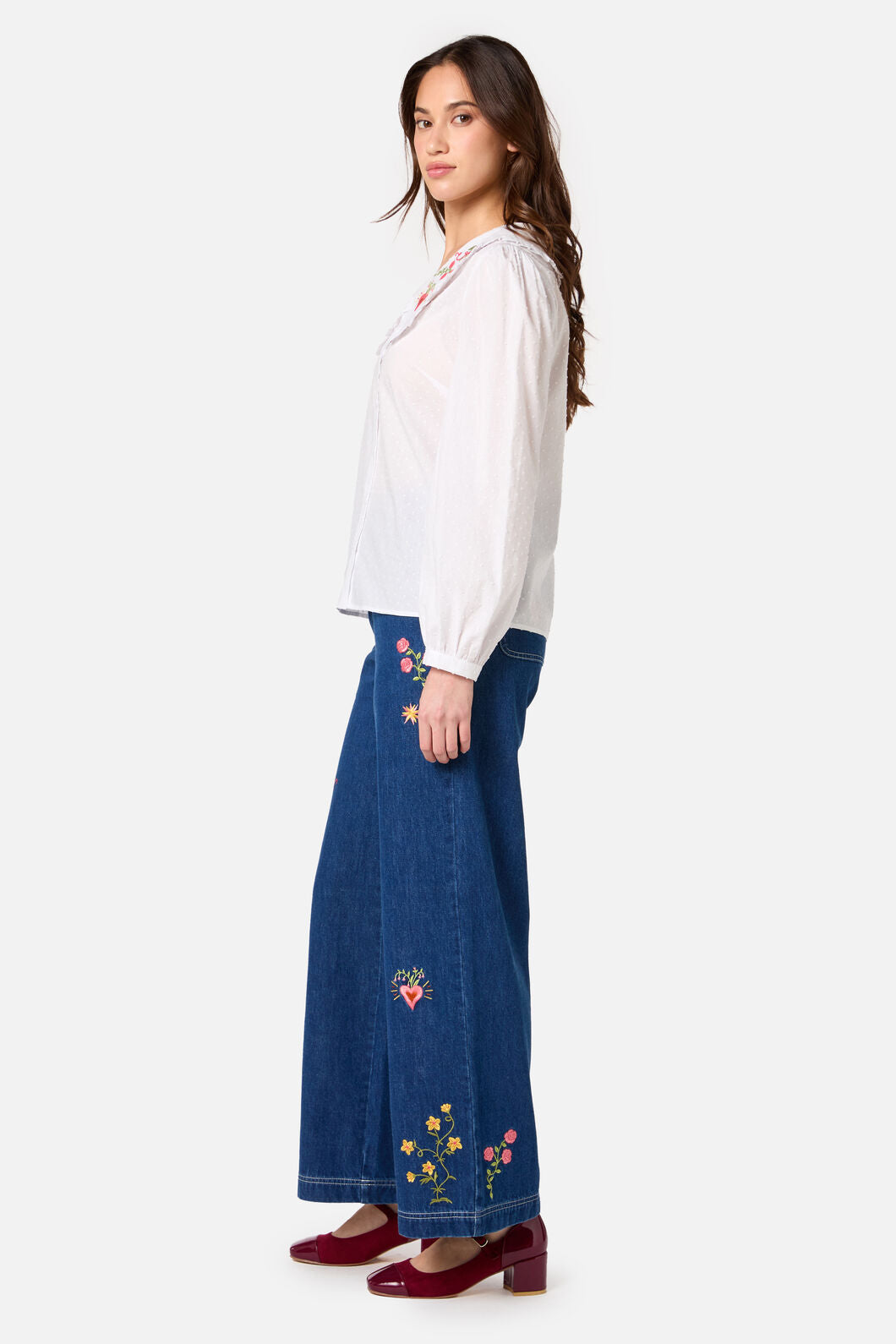 Princess Highway - Folk Art Embroidered Blouse - white