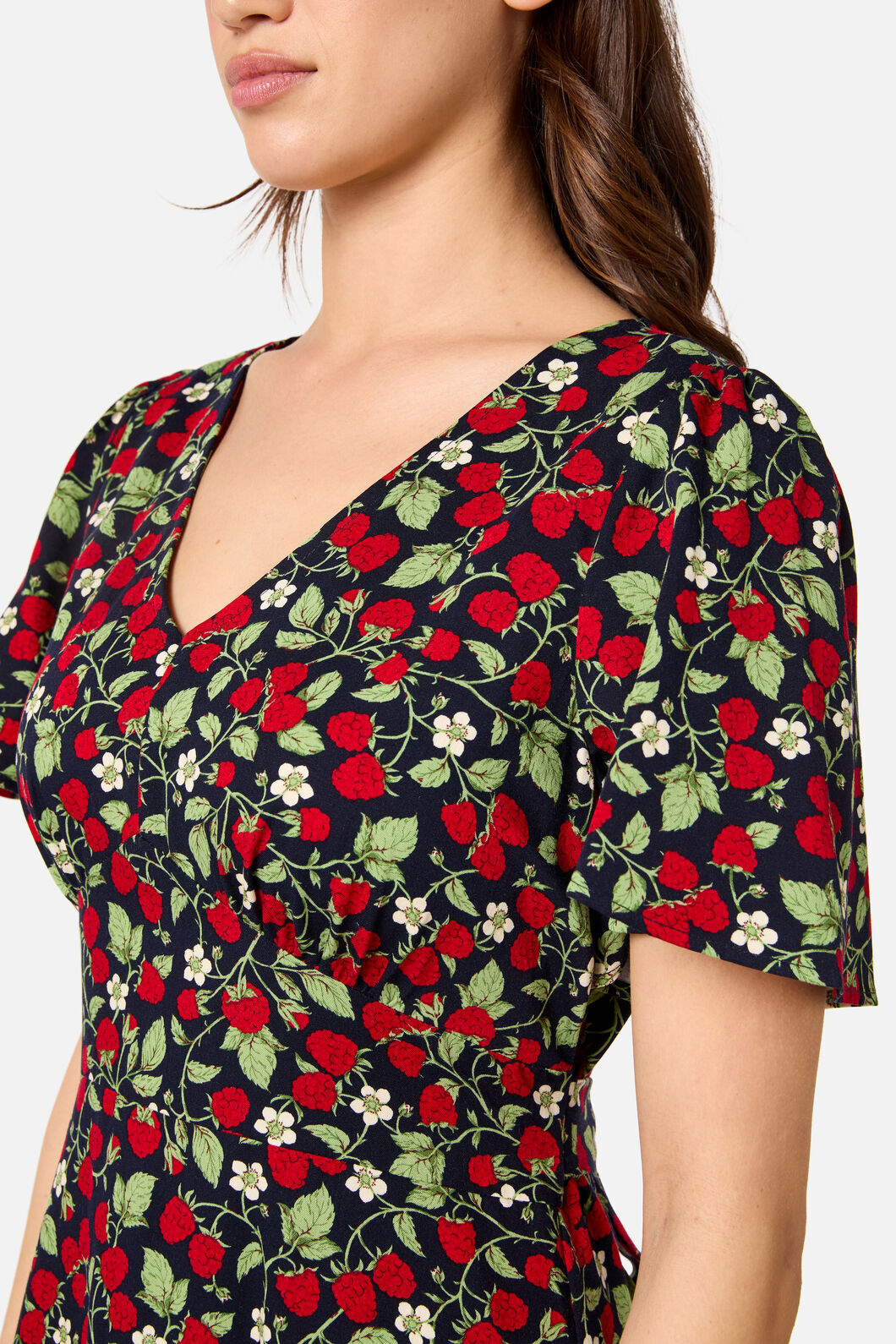 Princess Highway - Raspberry Midi Dress - navy