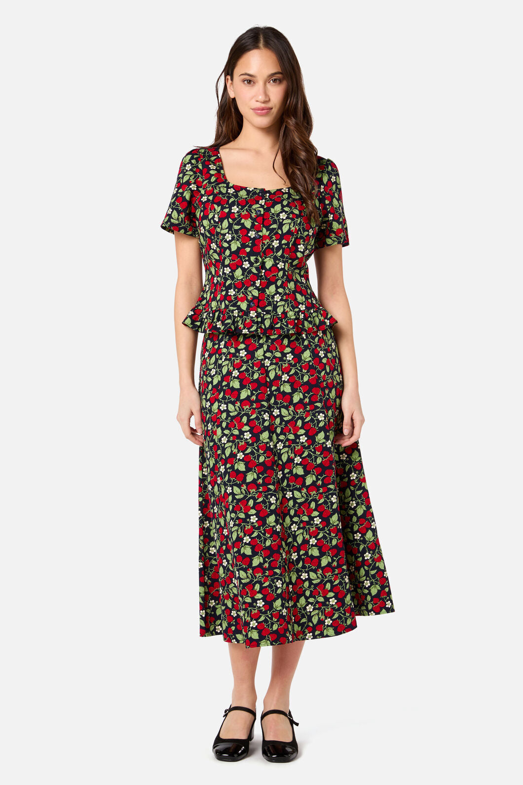 Princess Highway - Raspberry Short Sleeve Top - navy