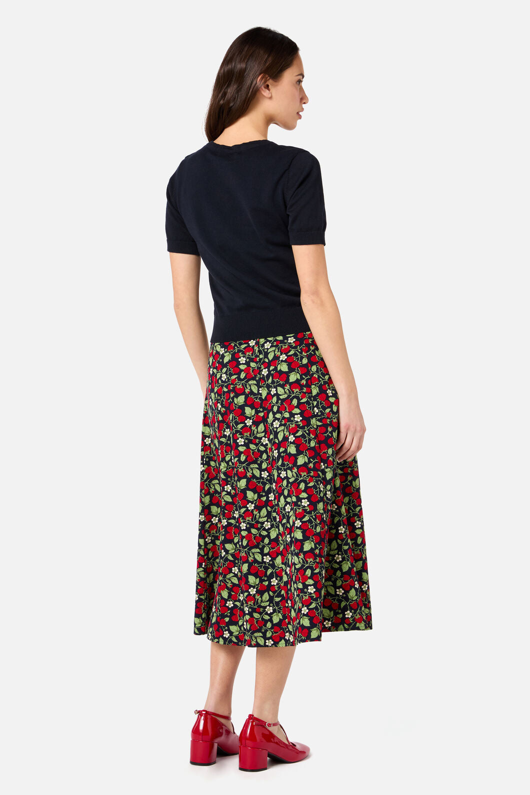 Princess Highway - Raspberry Embroidered Cardigan - navy