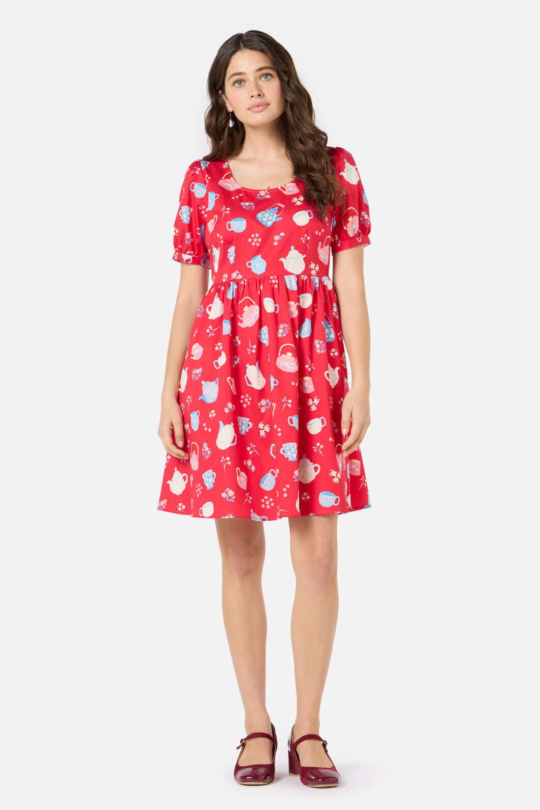 Princess Highway - Tea Time Short Sleeve Dress - red