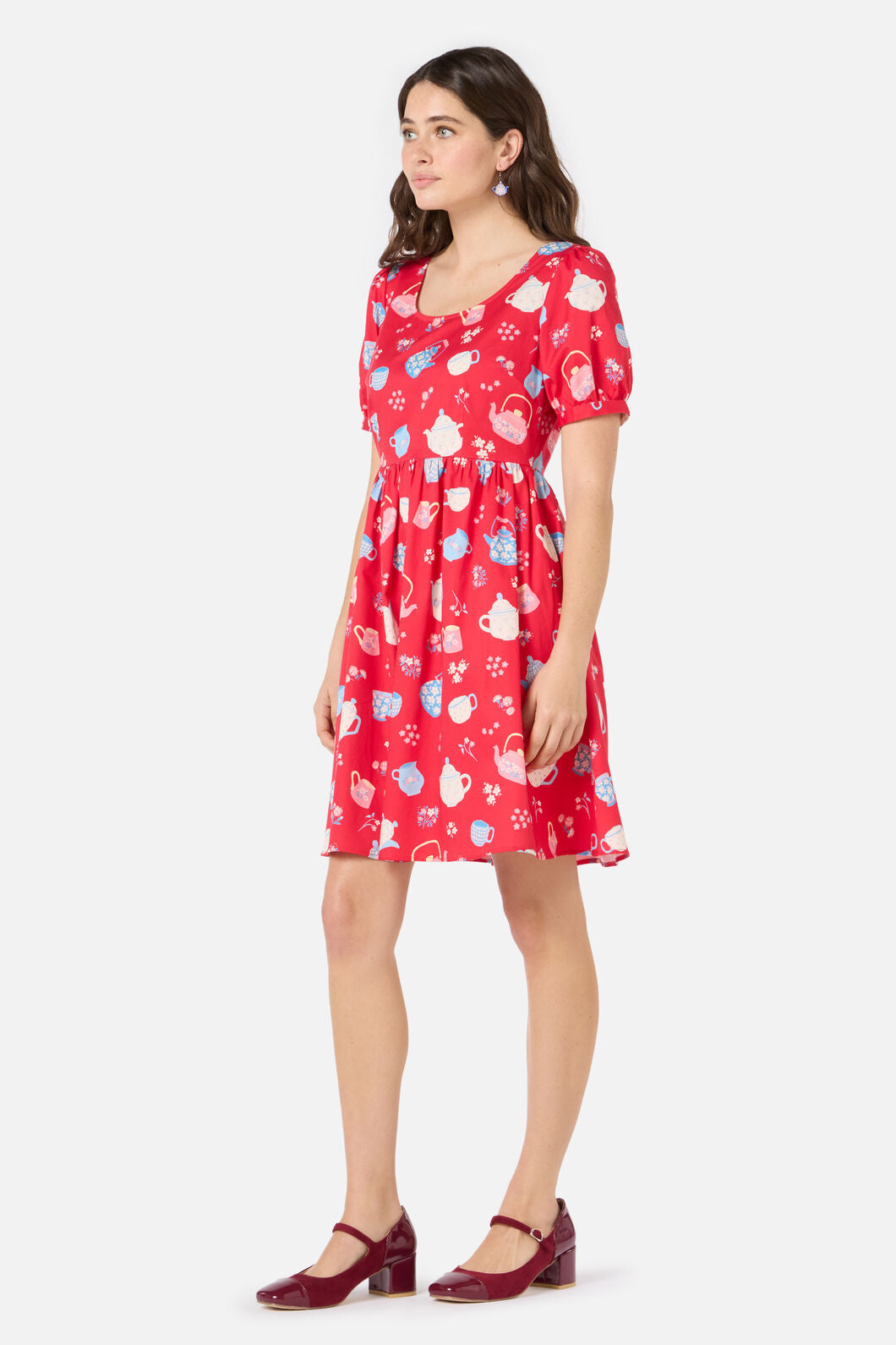 Princess Highway - Tea Time Short Sleeve Dress - red