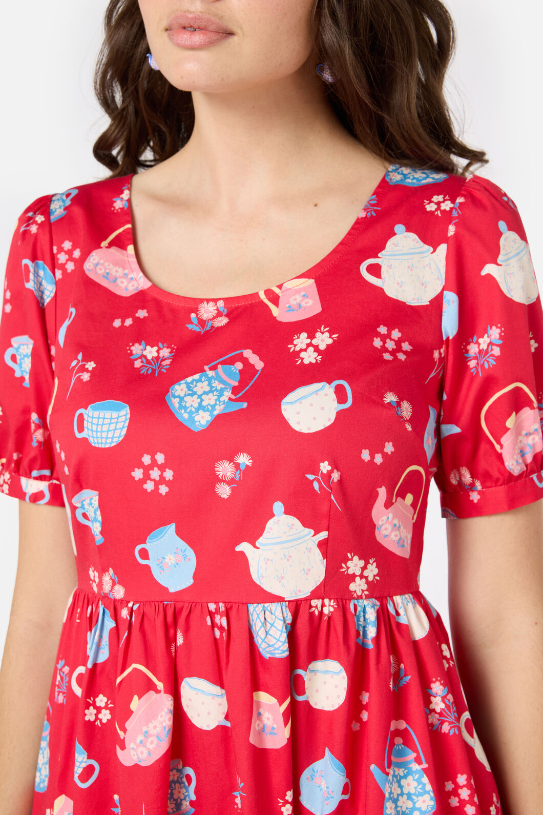 Princess Highway - Tea Time Short Sleeve Dress - red