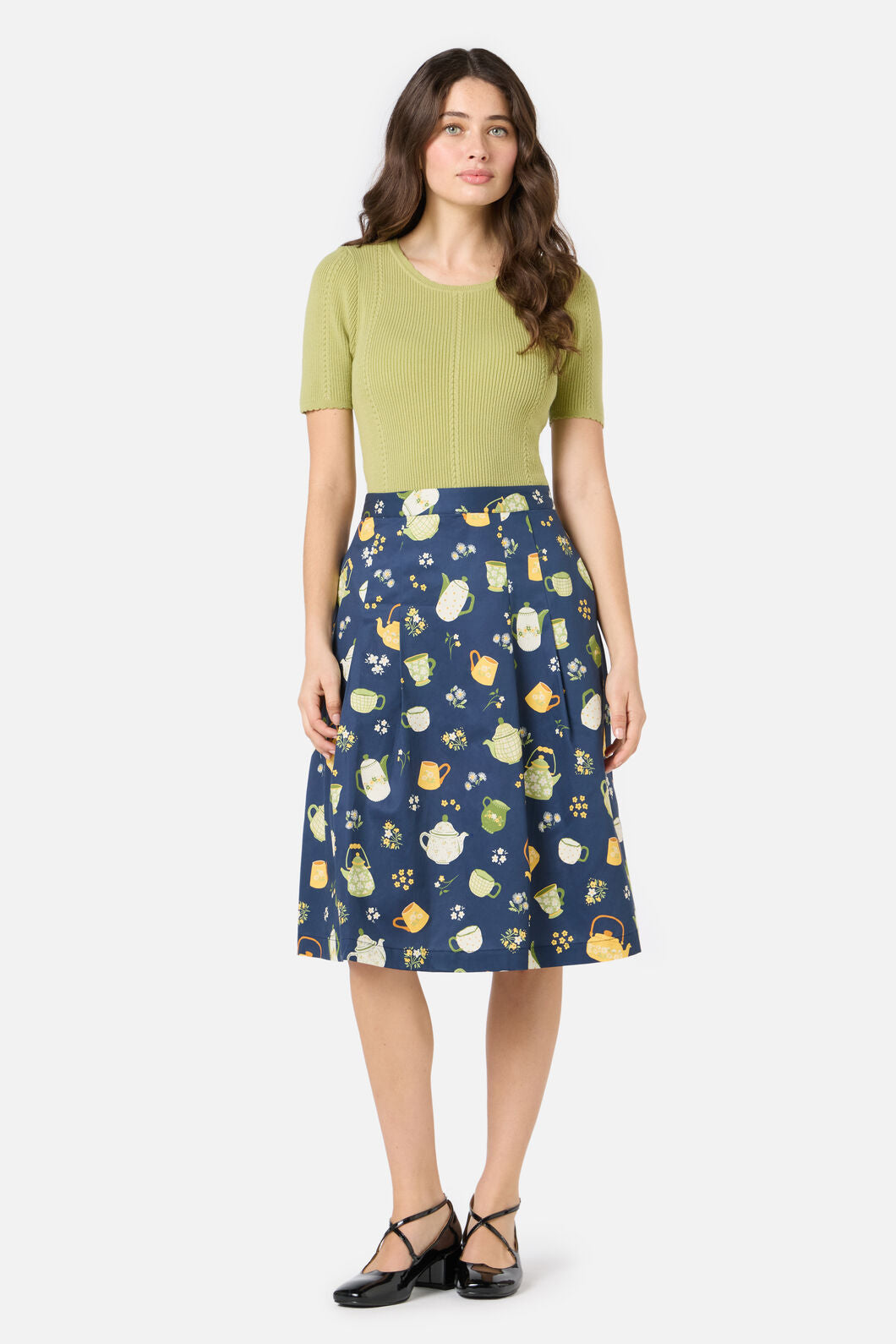 Princess Highway - Tea Time Pleat Skirt - navy