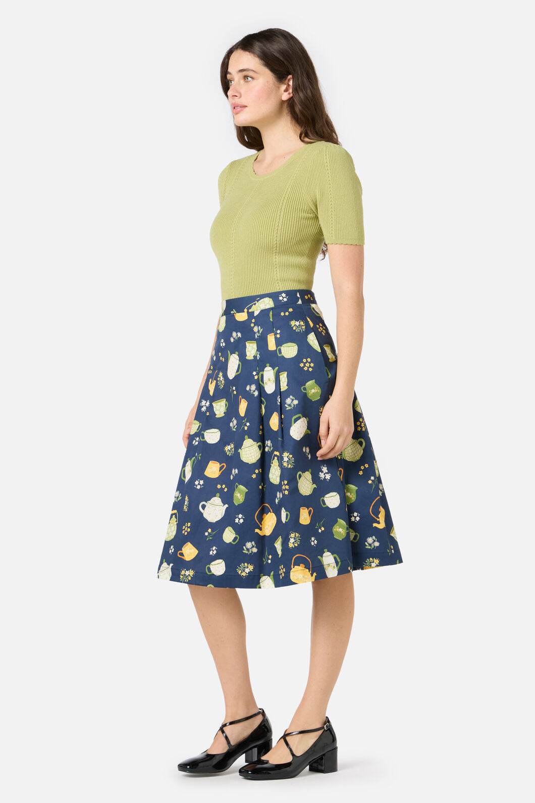 Princess Highway - Tea Time Pleat Skirt - navy