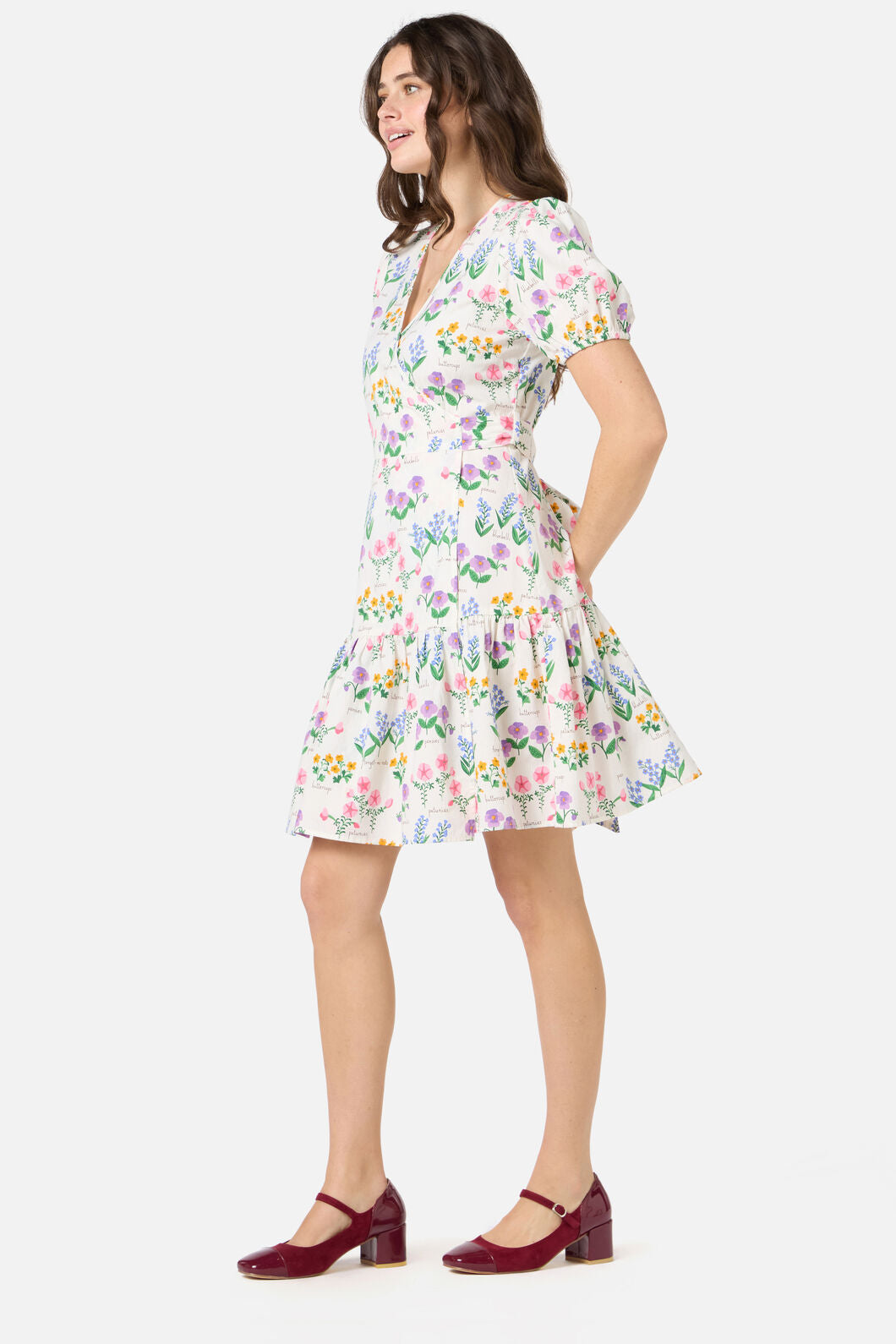Princess Highway - Cottage Garden Mini Wrap Dress - cream