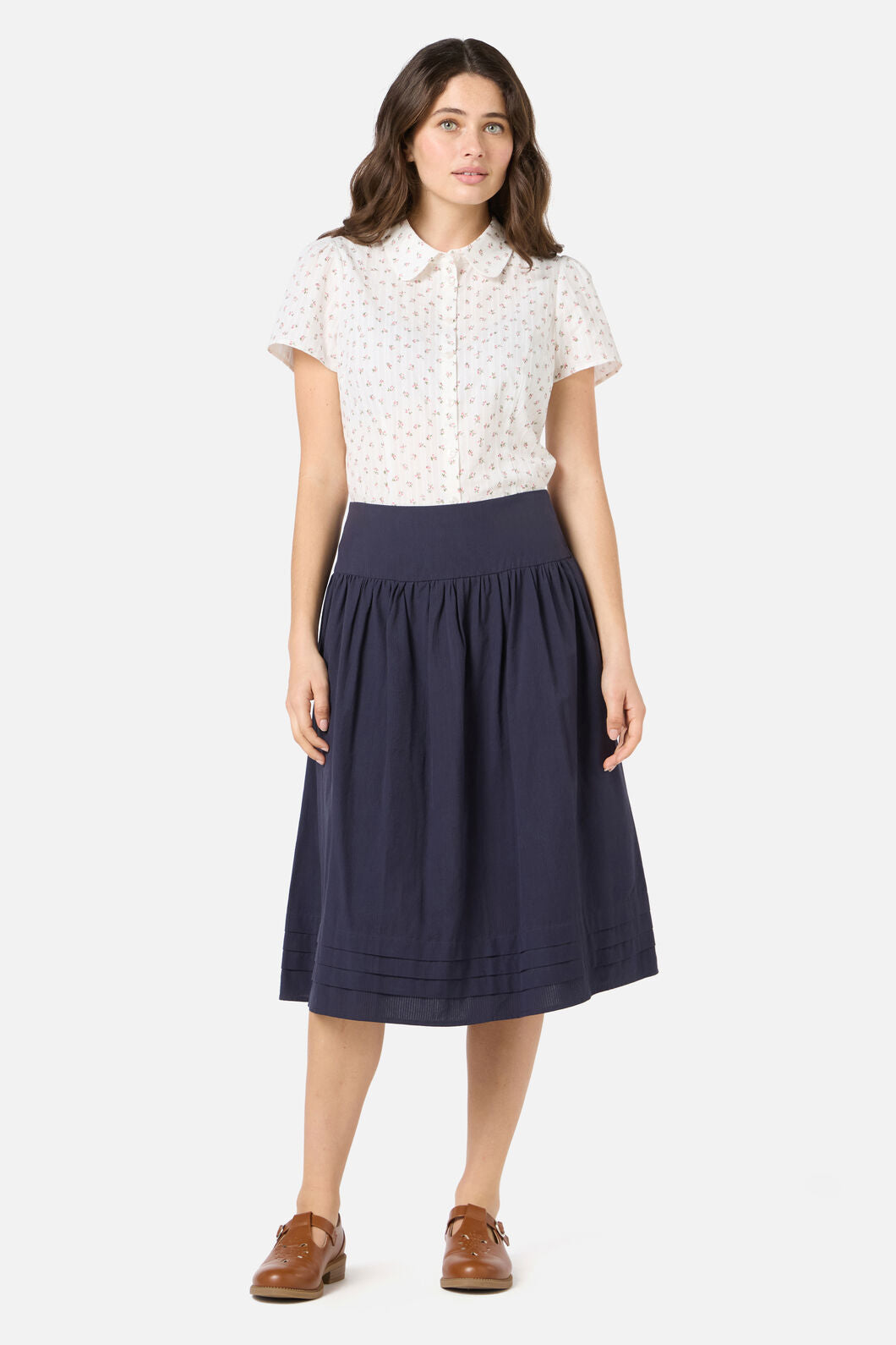 Princess Highway - Lexi Gathered Yoke Skirt - navy