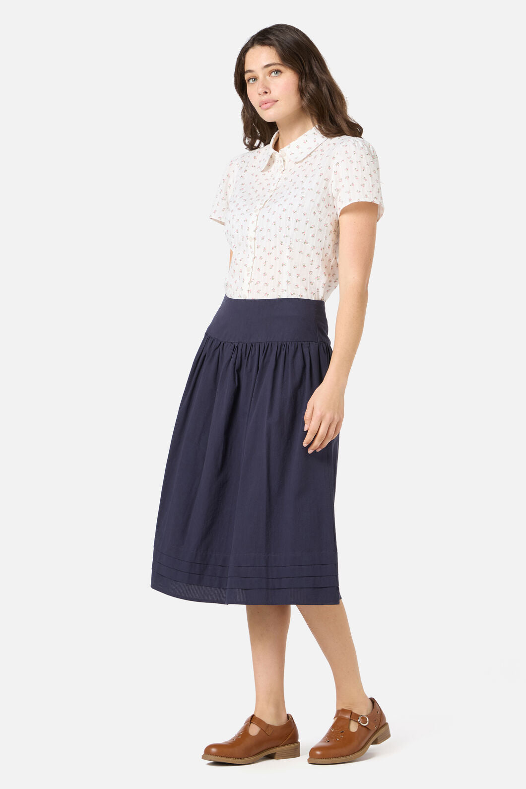 Princess Highway - Lexi Gathered Yoke Skirt - navy