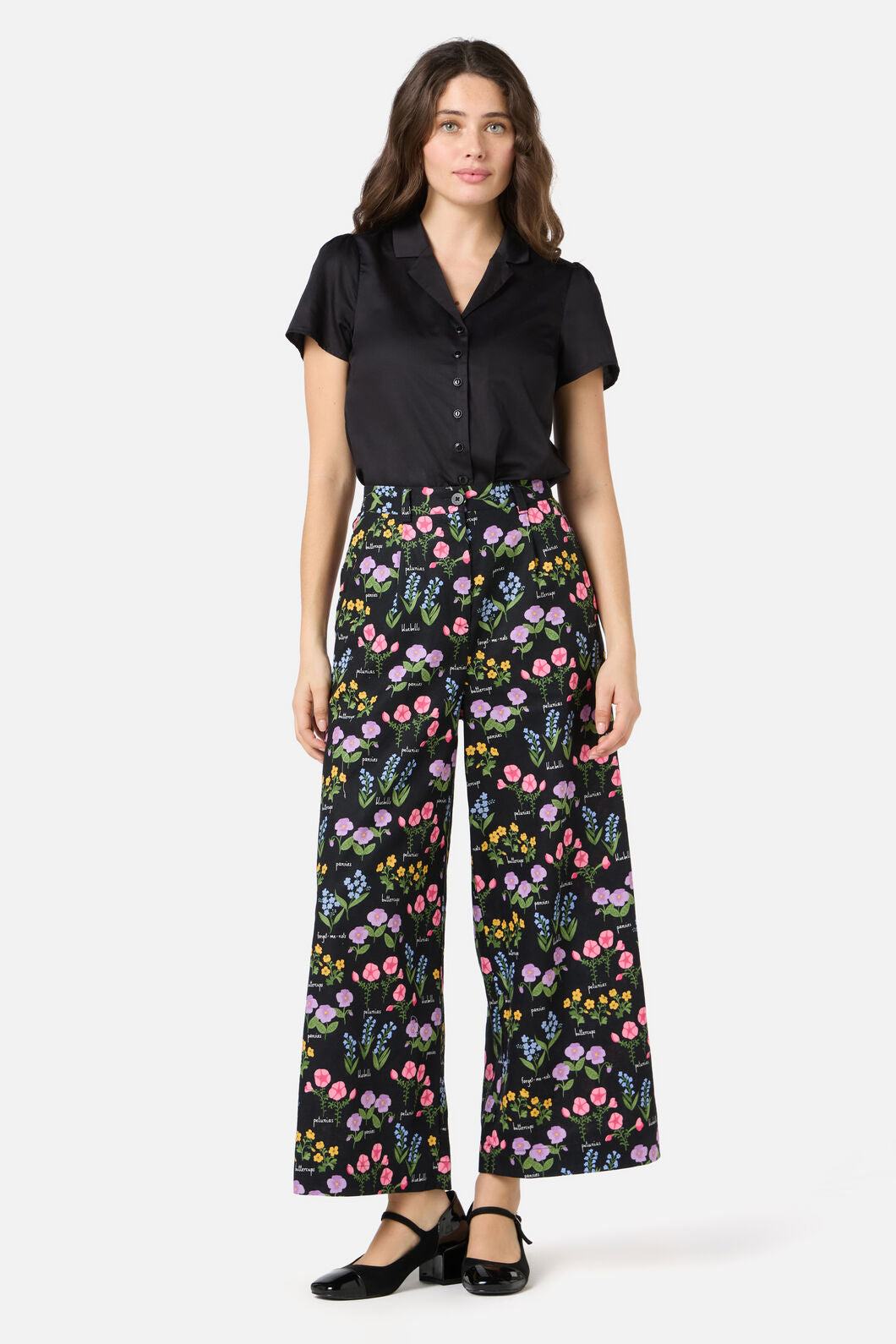 Princess Highway - Cottage Garden Culotte - black