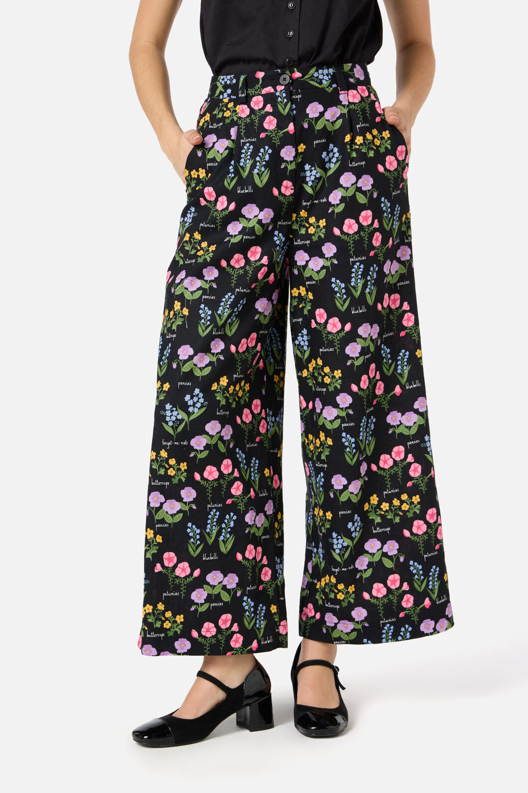 Princess Highway - Cottage Garden Culotte - black