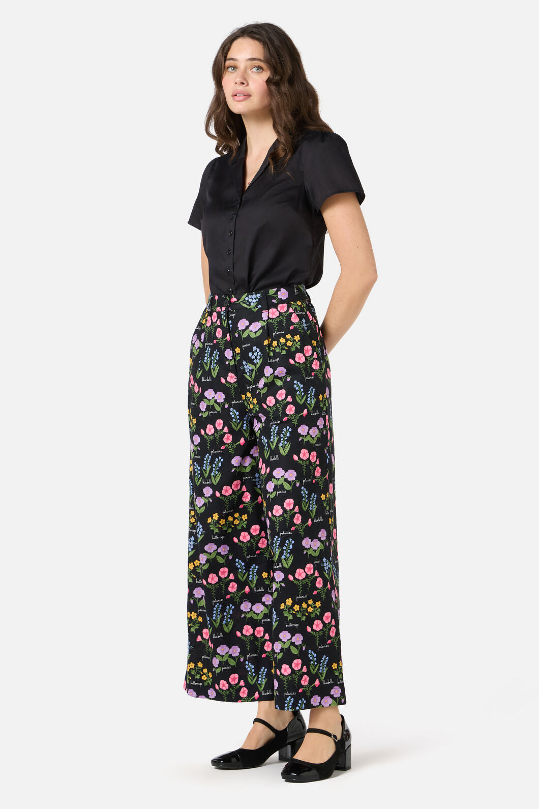 Princess Highway - Cottage Garden Culotte - black