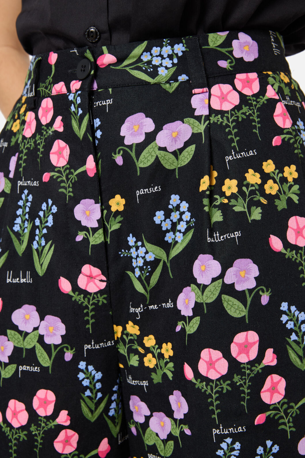 Princess Highway - Cottage Garden Culotte - black