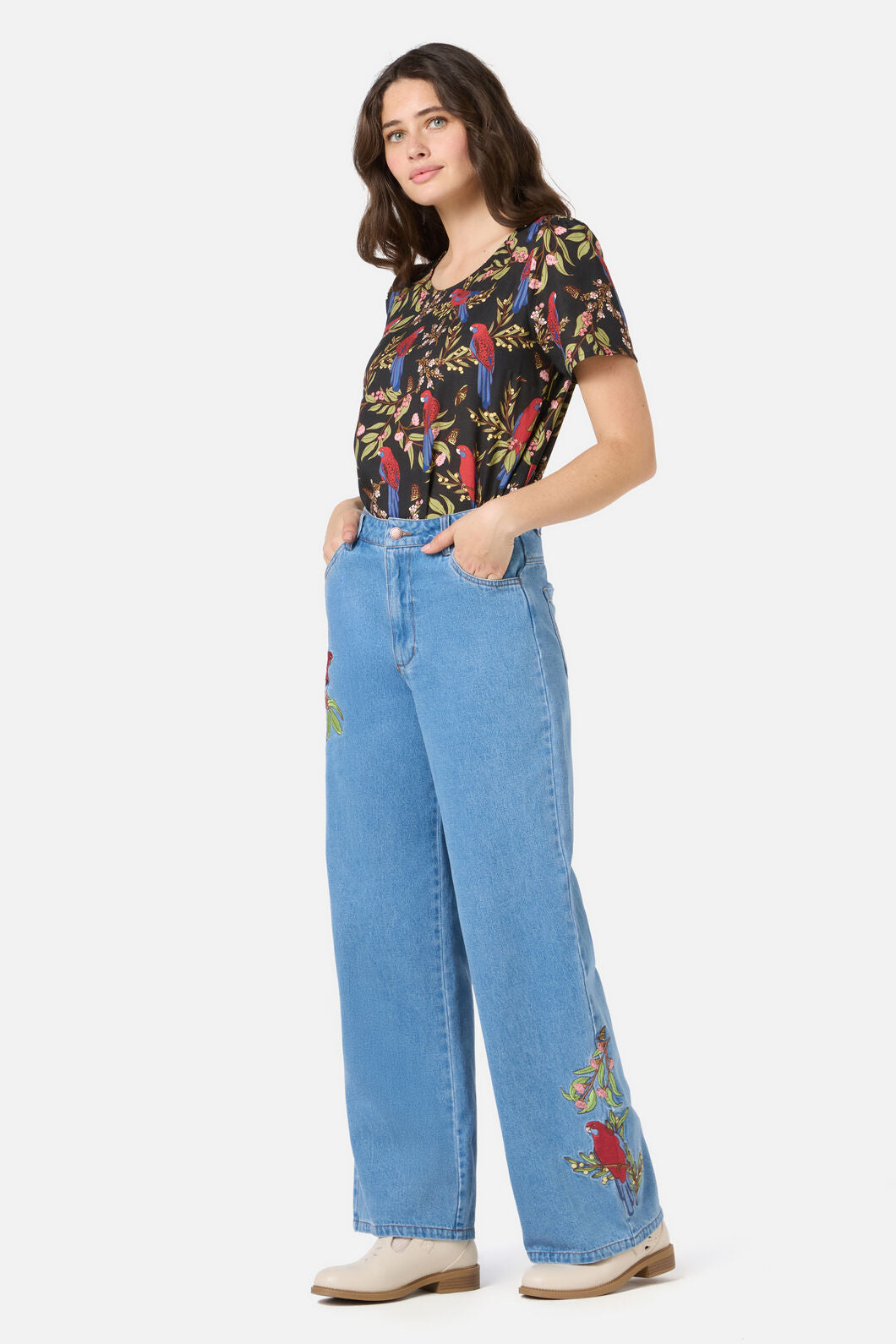 Princess Highway - Rosella Embroidered Jean - blue-denim