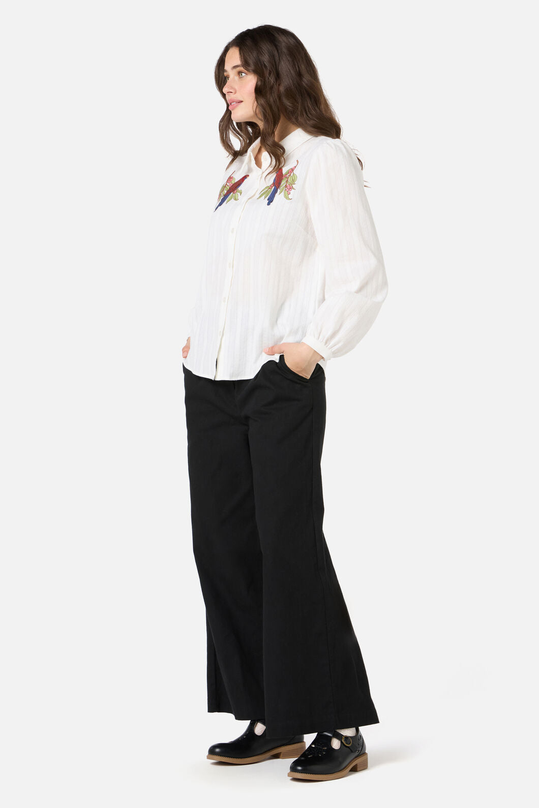 Princess Highway - Rosella Embroidered Shirt - cream